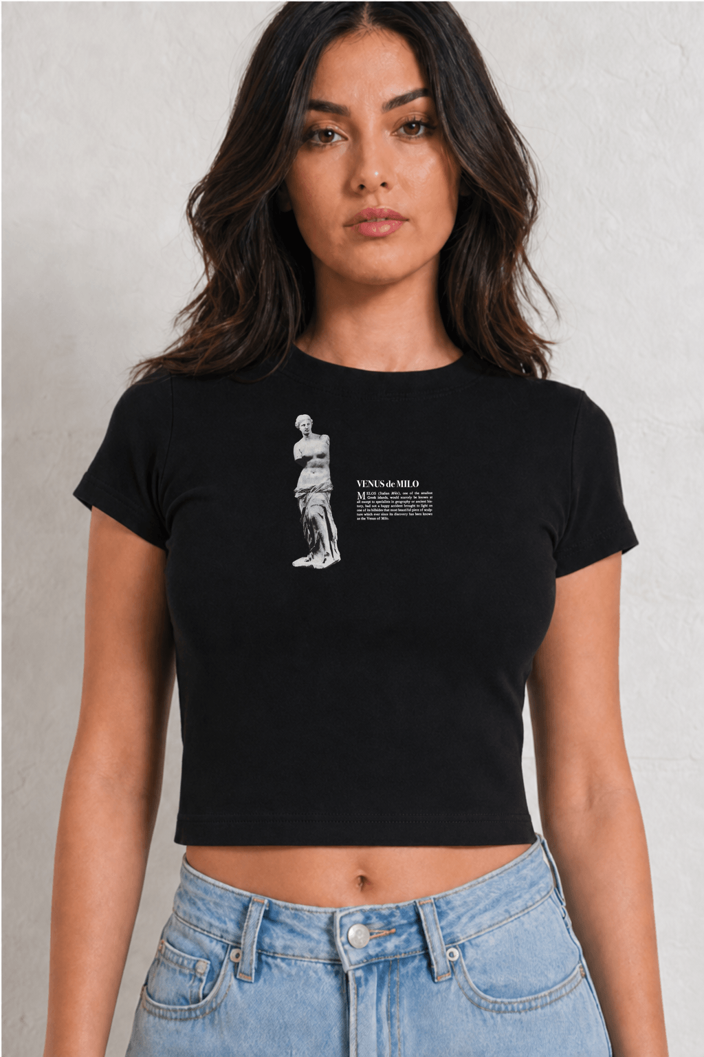 Venus de Milo' Island of Milos Womens Black Tee