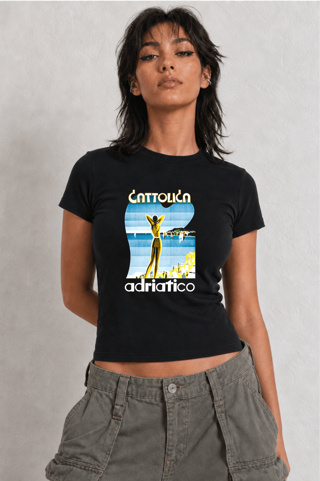 Cattolica Womens Black Tee