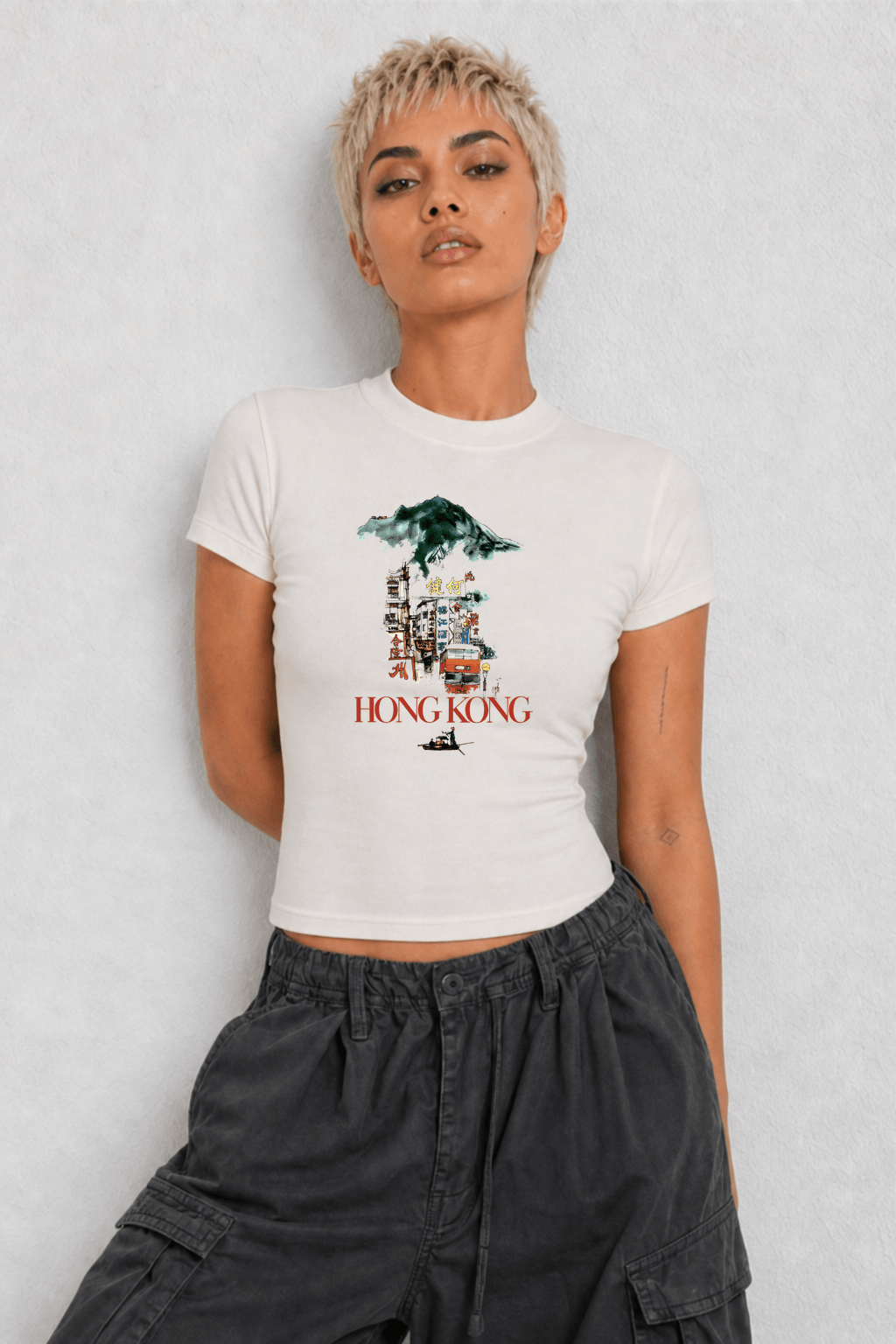 Hong Kong Womens White Tee