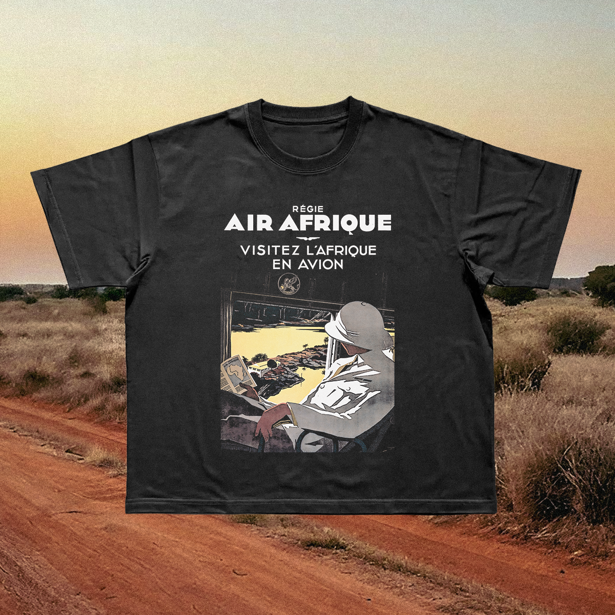 Air Afrique Vintage Black Tee