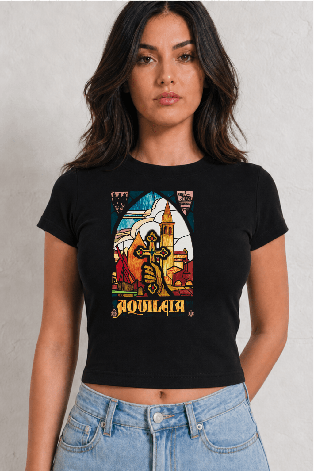 Aquileia Womens Black Tee