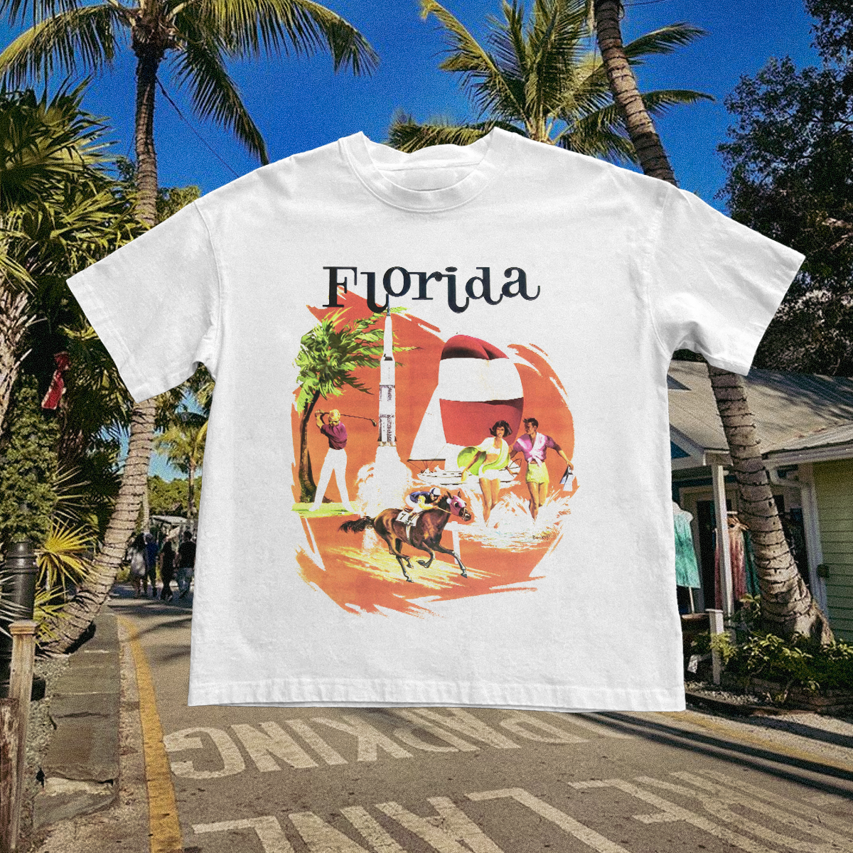 Florida Vintage White Tee