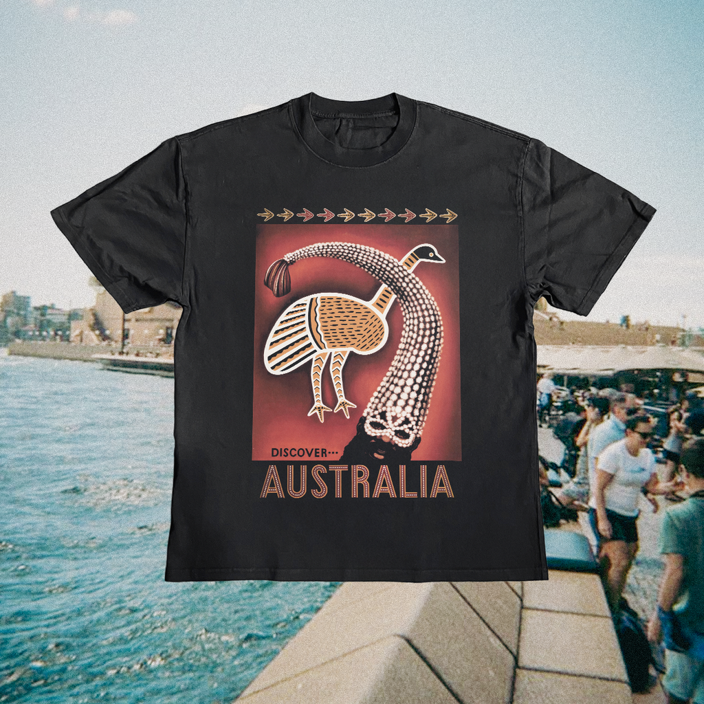 Discover Australia Vintage Black Tee