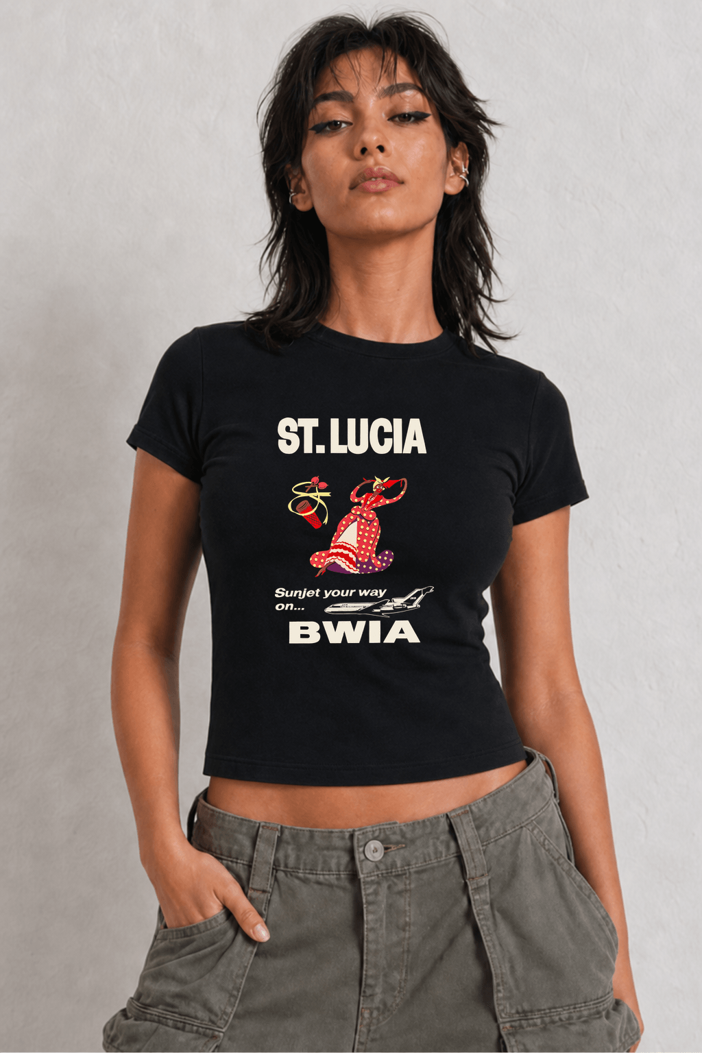 St. Lucia Womens Black Tee