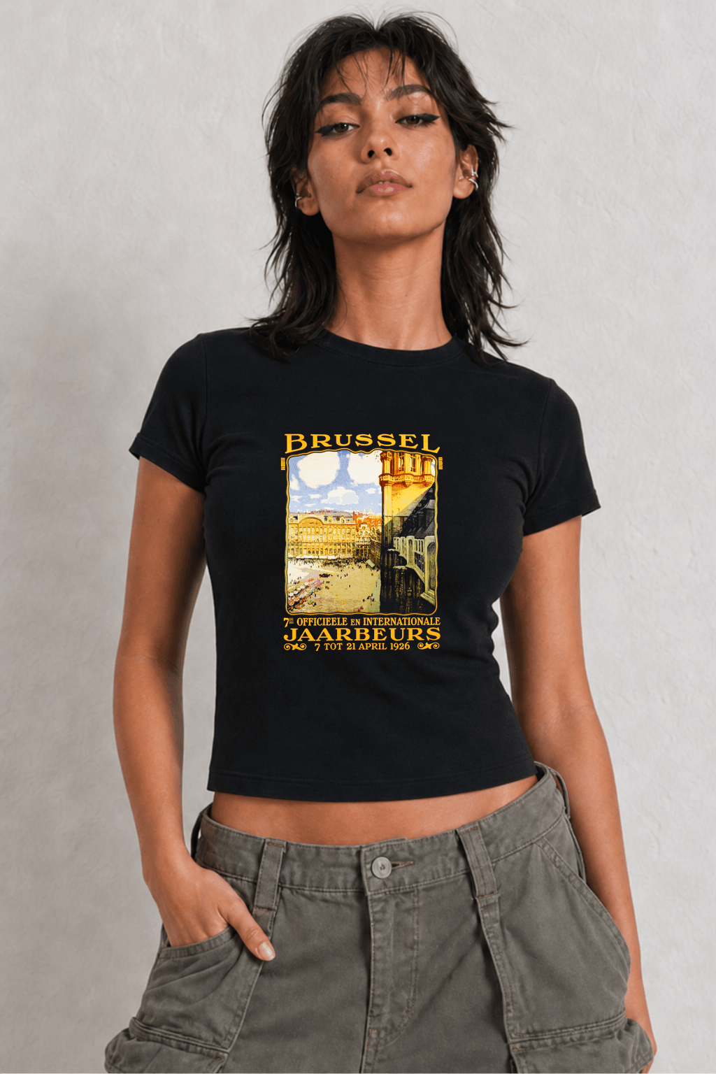 Brussels Womens Black Tee