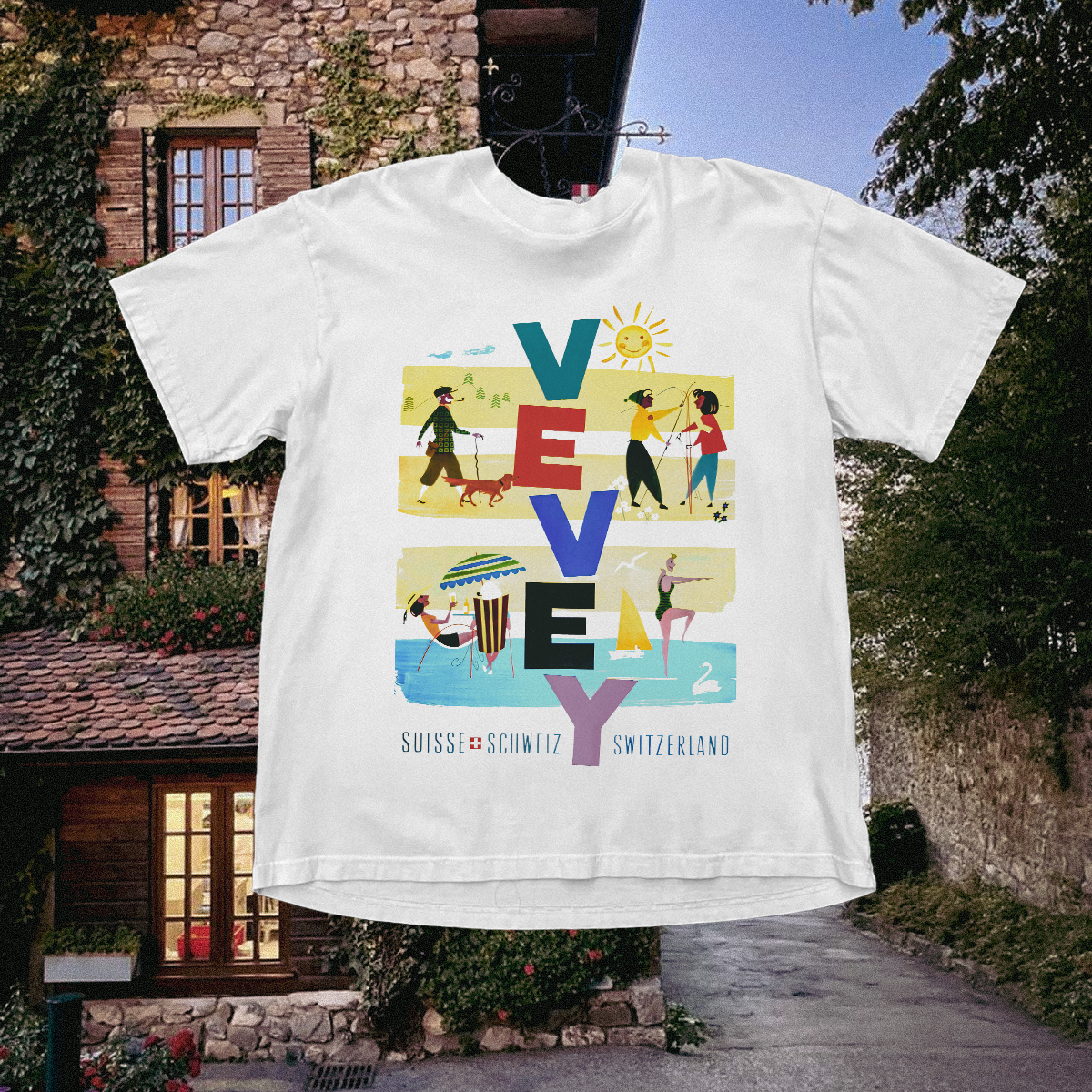 Vevey Sunny Vintage White Tee