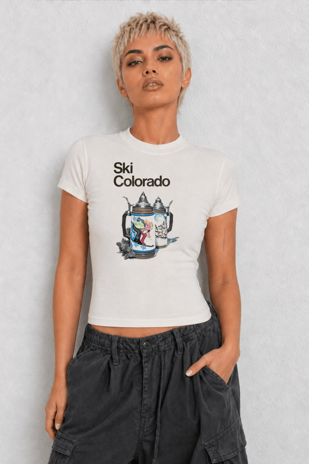 Ski Colorado Womens White Tee