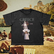 Greece Athena Vintage Black Tee