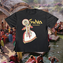 India Kathakali Vintage Black Tee