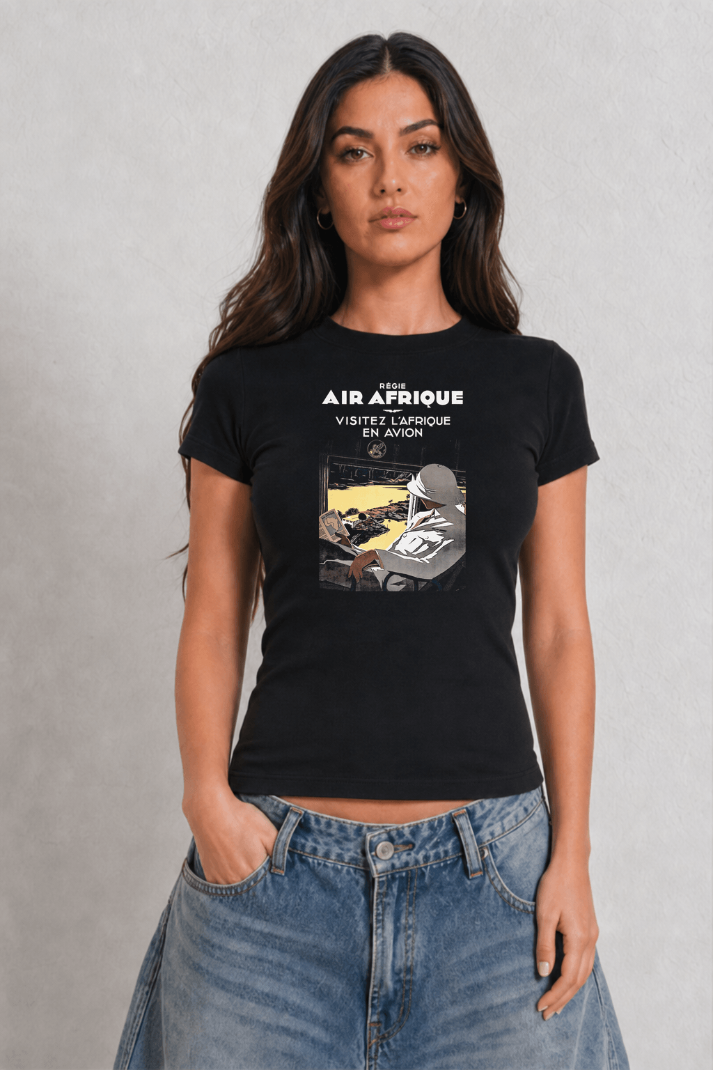 Air Afrique Womens Black Tee