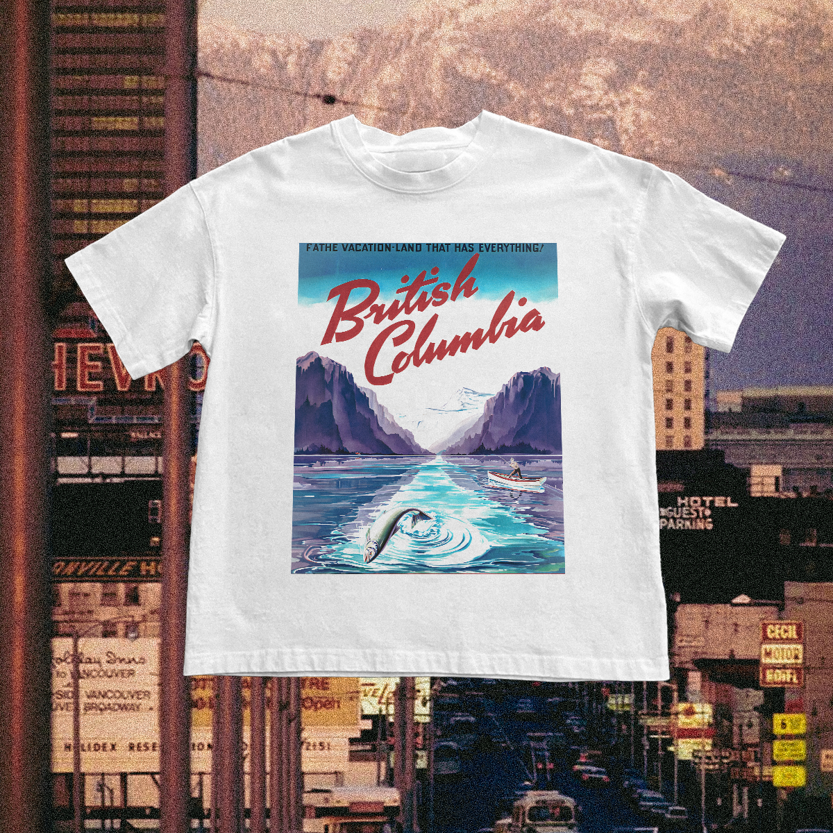 British Columbia Vintage White Tee