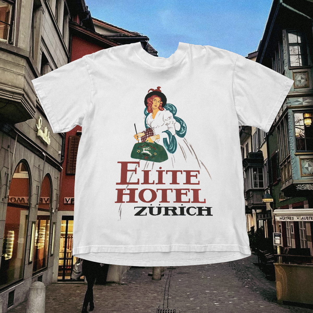Elite Hotel Zurich Vintage White Tee