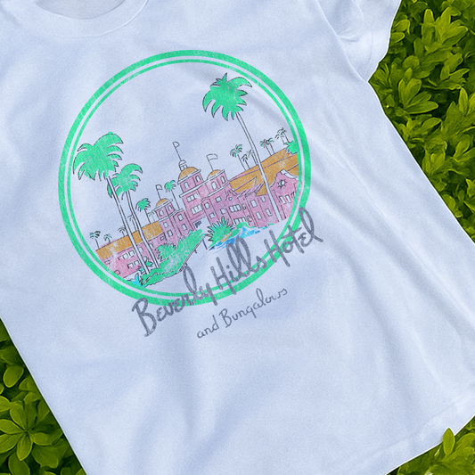 90s 'BEVERLY HILLS HOTEL & BUNGALOWS' WHITE TEE
