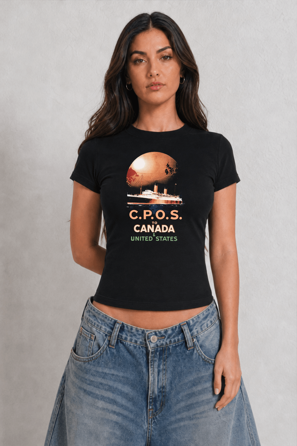 C.P.O.S. Womens Black Tee
