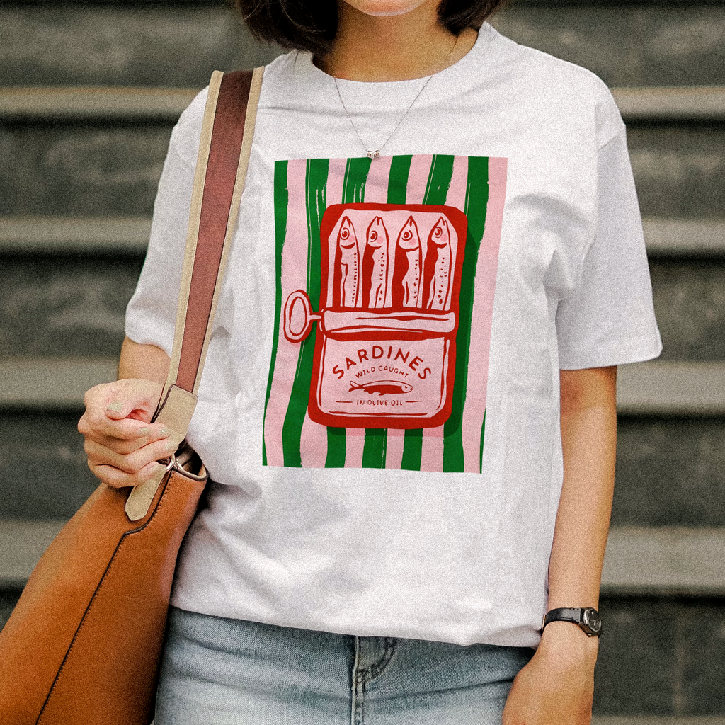 Sardines Can' White Tee