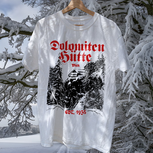 Dolomiten Hut East Tirol Austria Washed White Tee