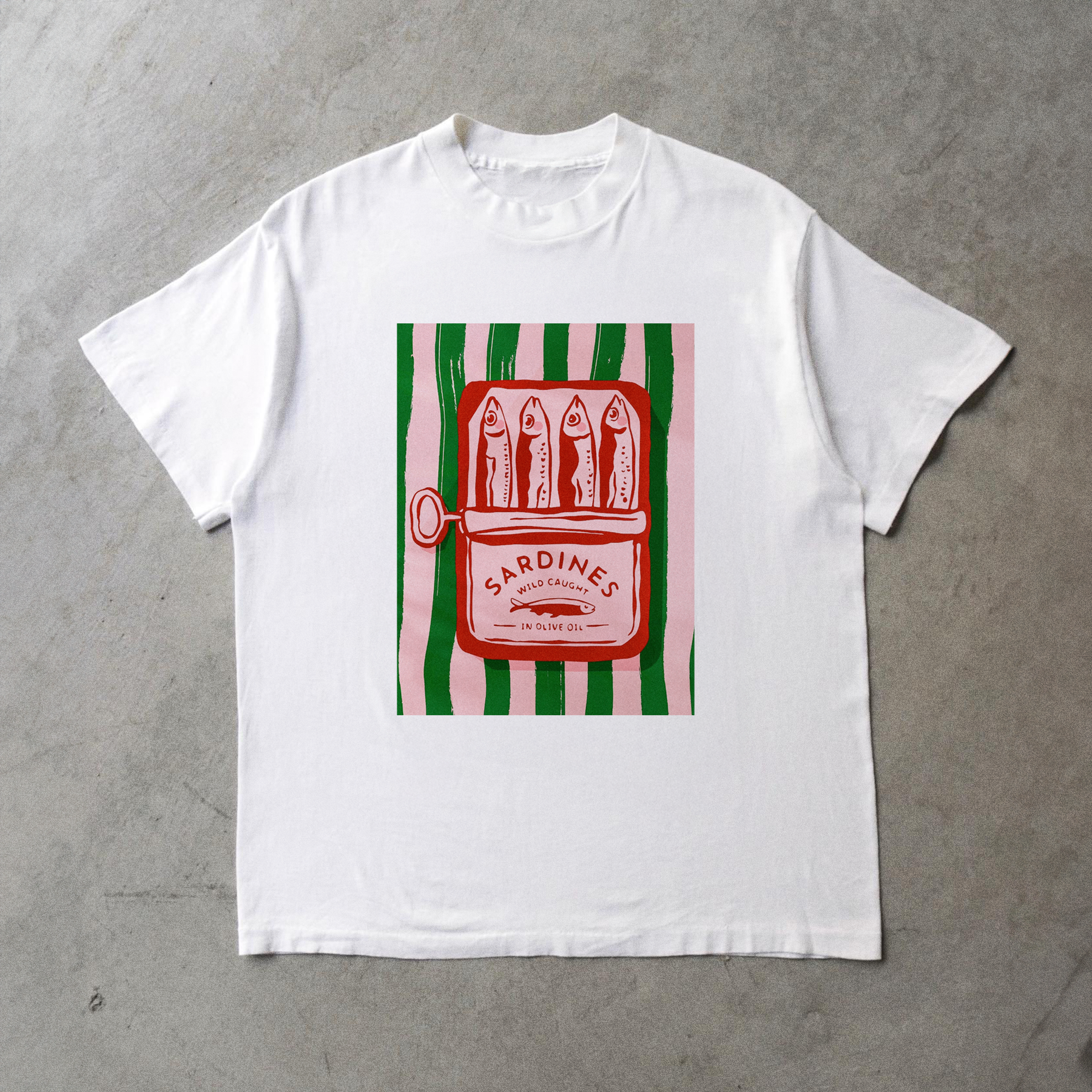 Sardines Can' White Tee