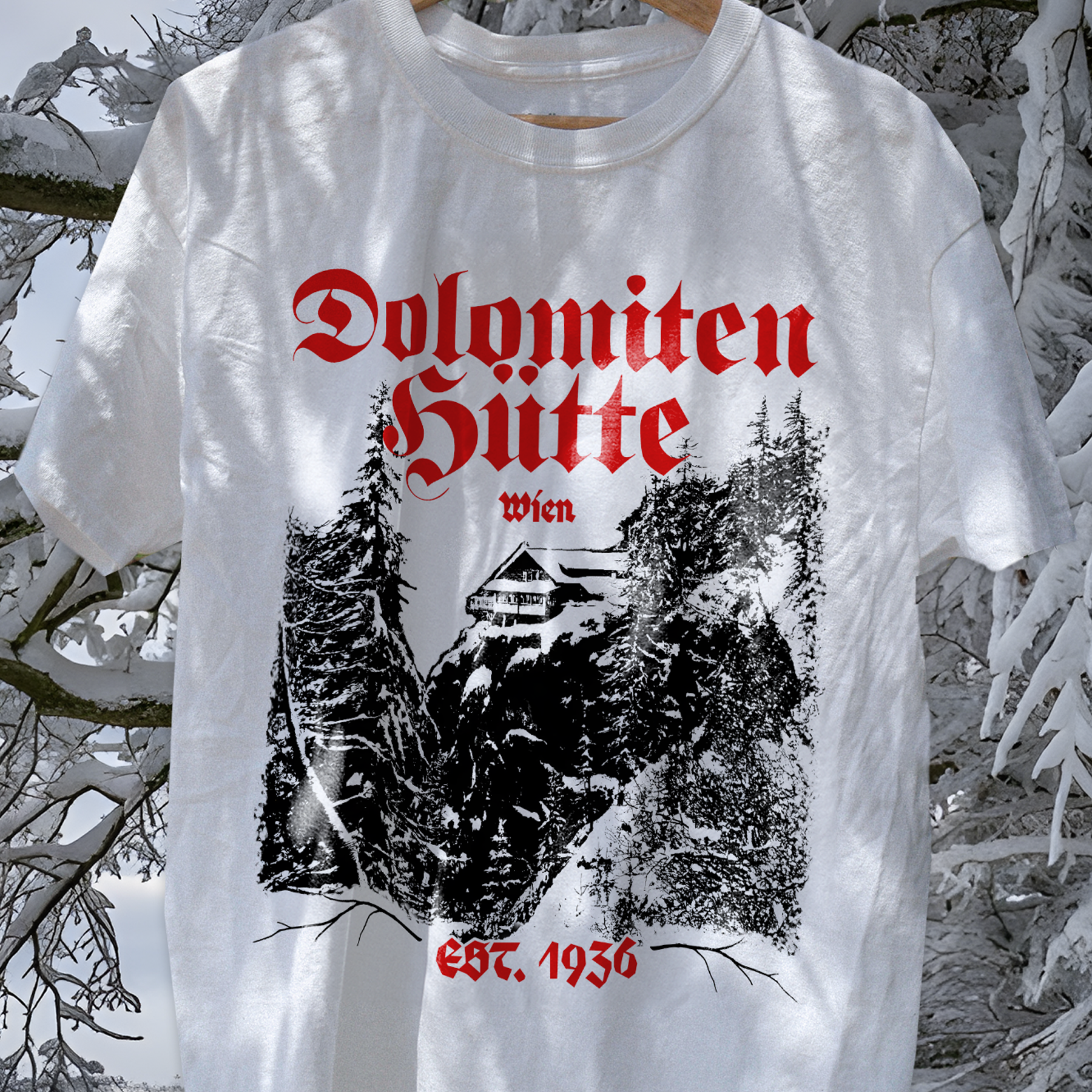 Dolomiten Hut East Tirol Austria Washed White Tee