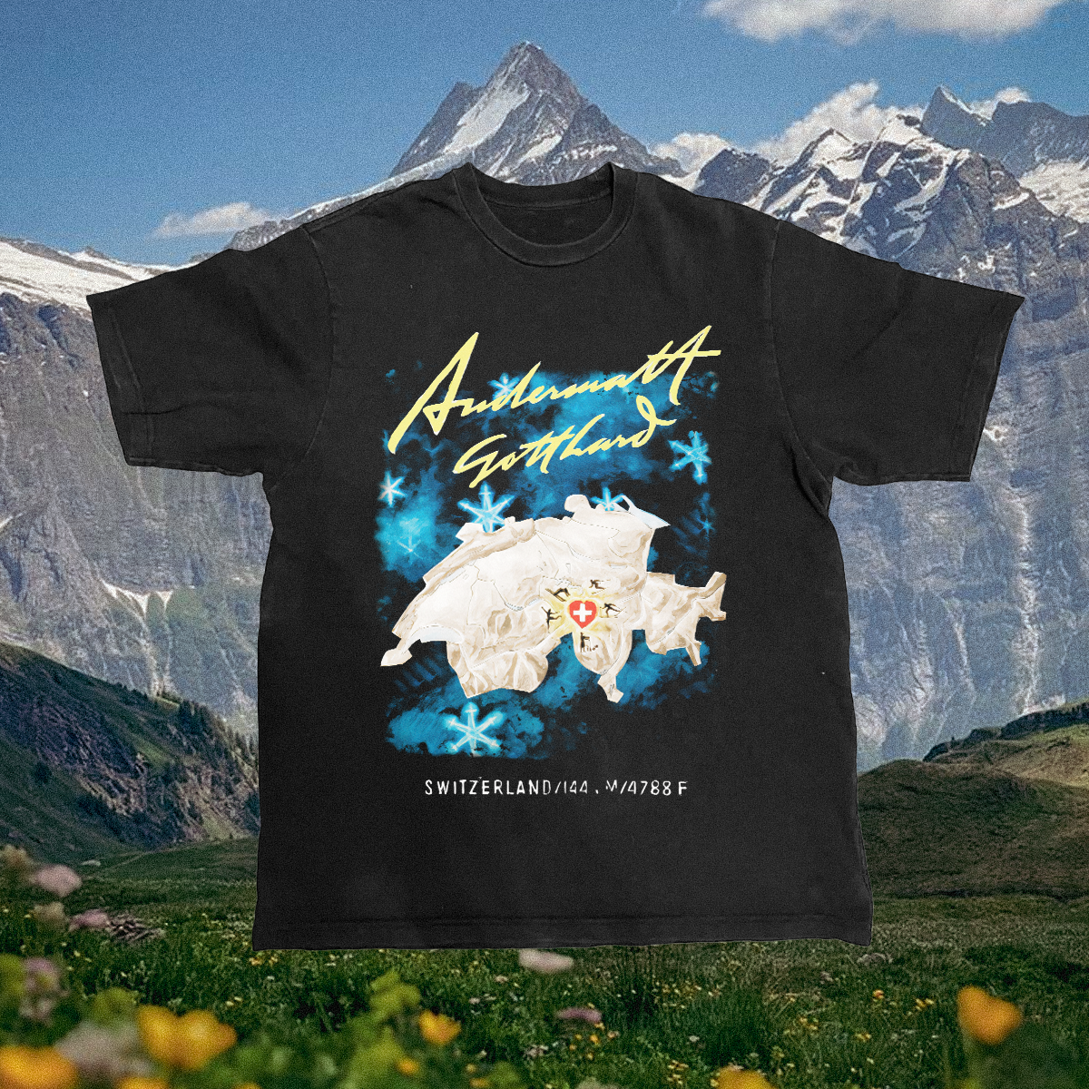 Andermatt Vintage Black Tee