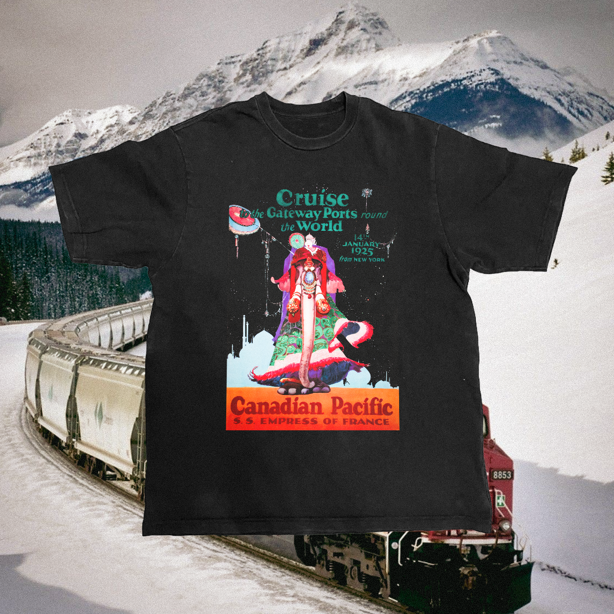 Canadian Pacific France Vintage Black Tee