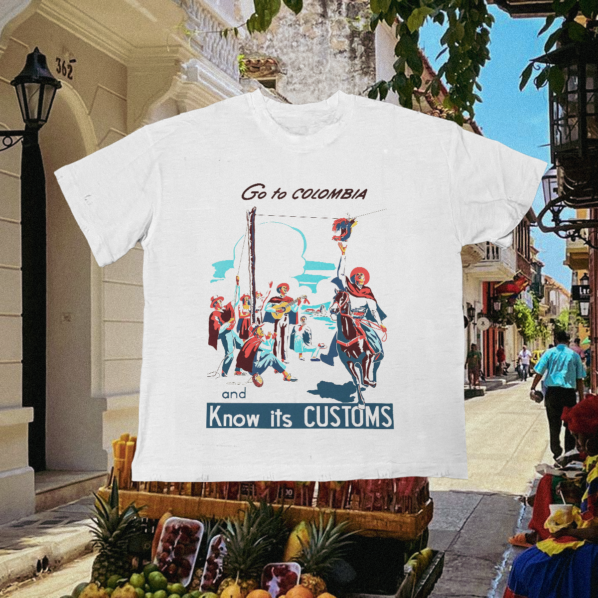 Colombia Vintage White Tee