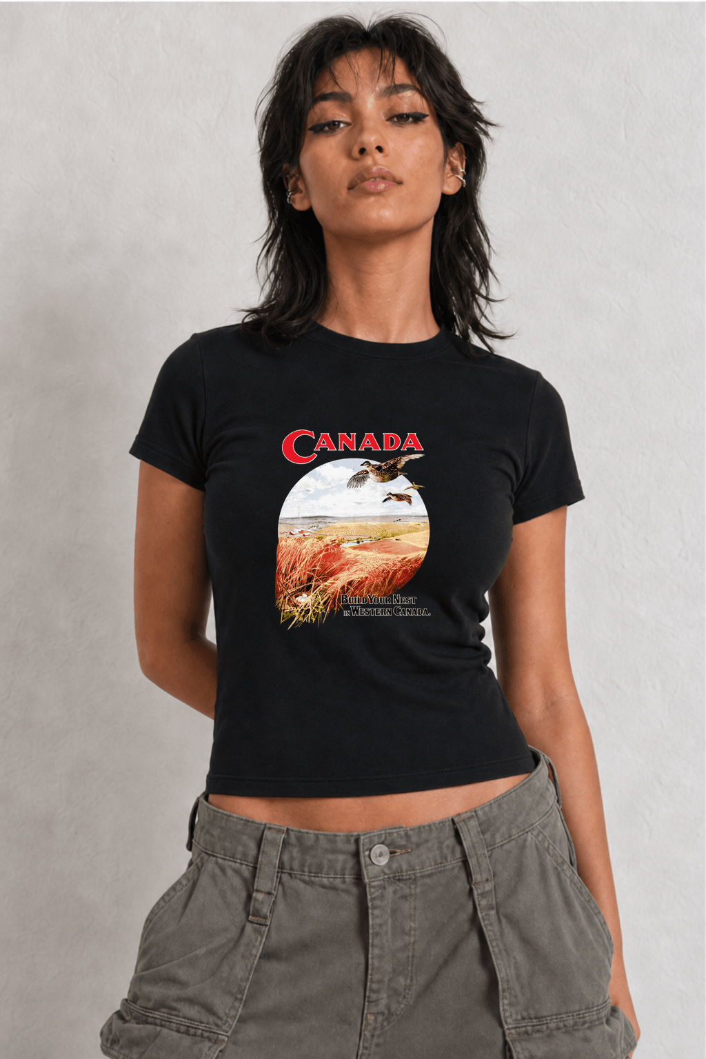 Canada Birds Womens Black Tee