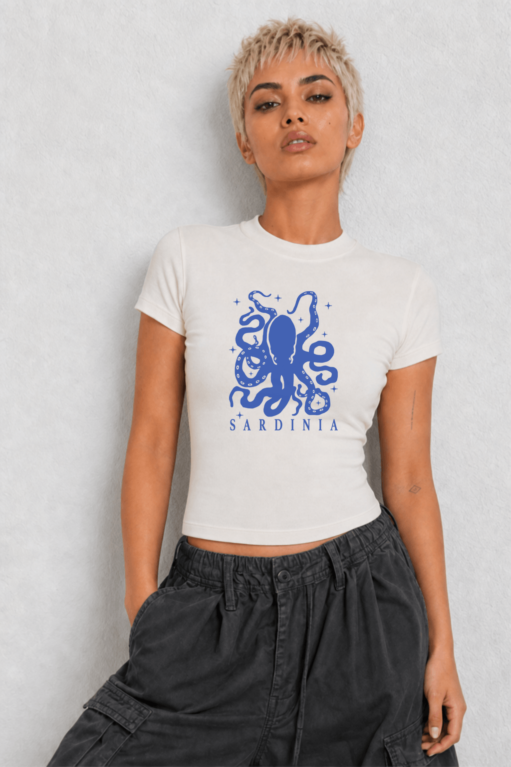 Sardinia 'Octopus' Womens White Tee