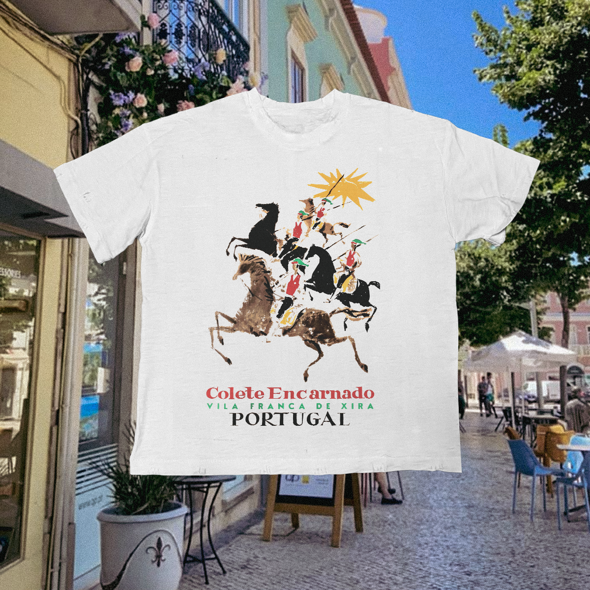 Portugal Horses Vintage White Tee