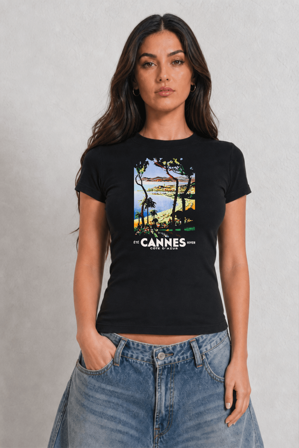 Cannes Womens Black Tee