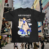 Air France Tokyo Vintage Black Tee