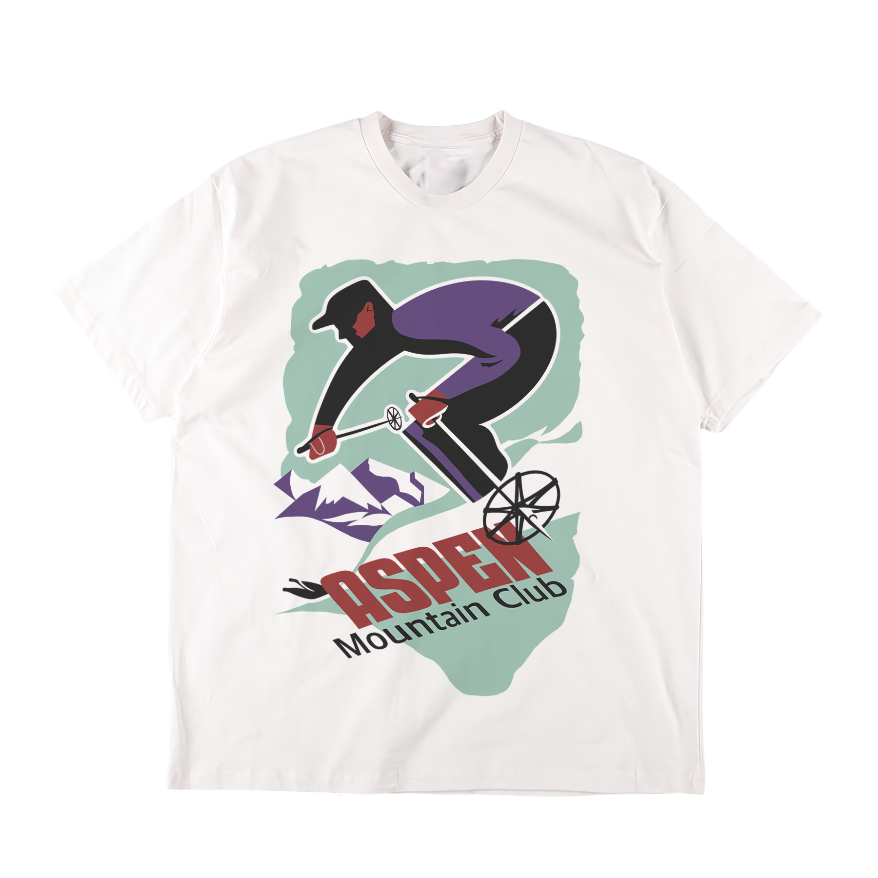 Aspen Mountain Club White Washed Tee