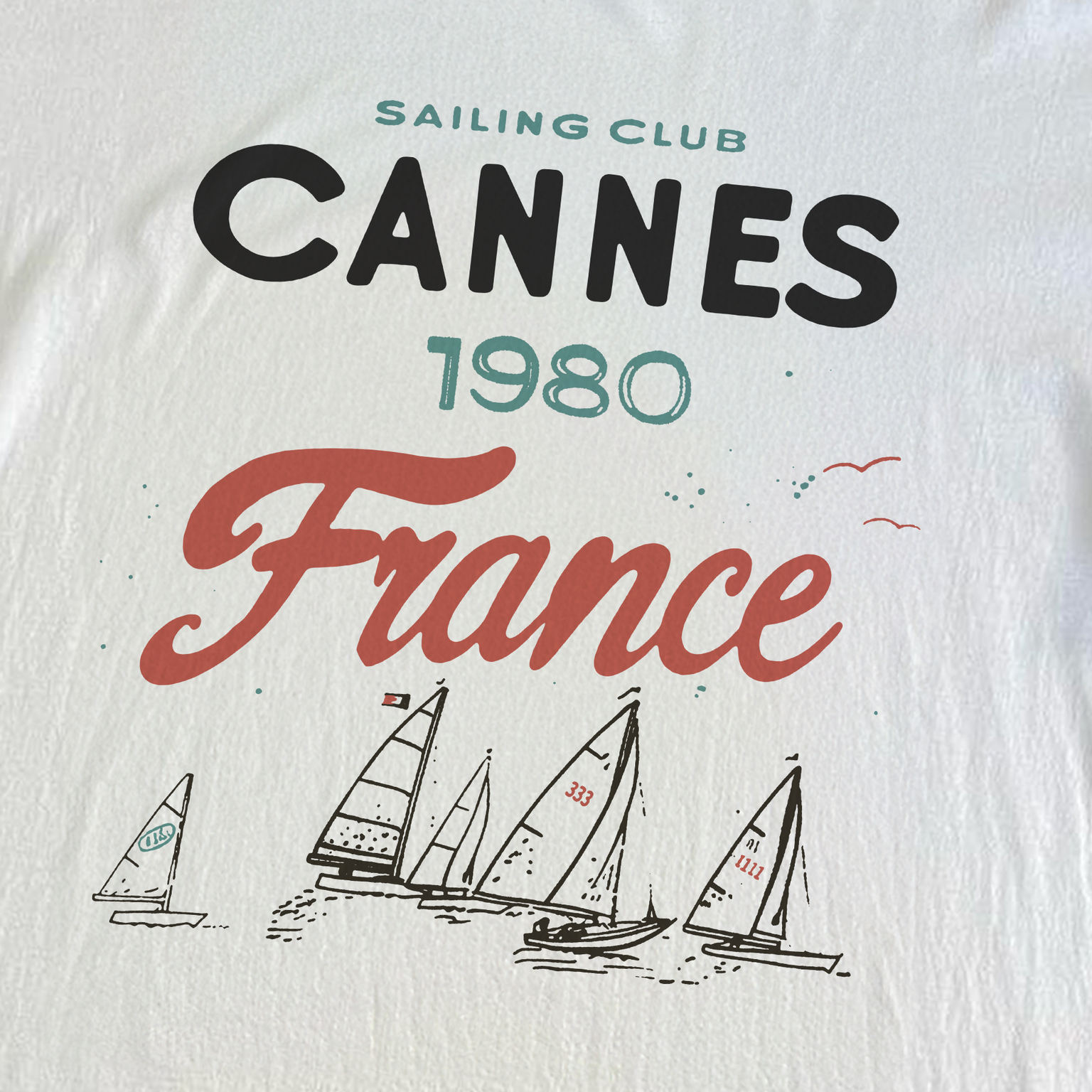Cannes Sailing Club White Washed Tee