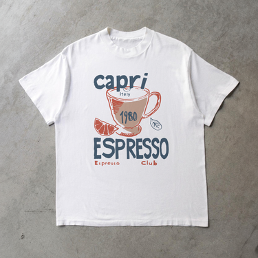 Capri Espresso Club White Washed Tee