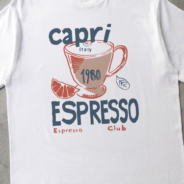 Capri Espresso Club White Washed Tee