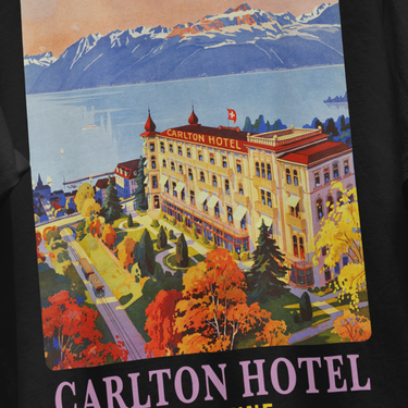 Laussane 'Carlton Hotel' Black Tee