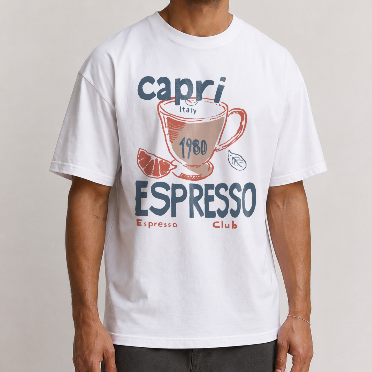 Capri Espresso Club White Tee