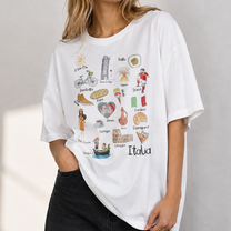 Italia Phrase White Washed Tee