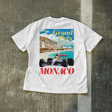 Monaco Grand Prix White Washed Tee