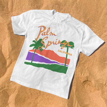 Palm Springs White Washed Tee