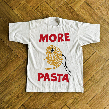 More Pasta White Washed Tee