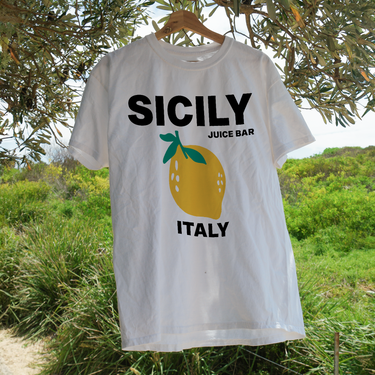 Sicily Juice Bar White Washed Tee