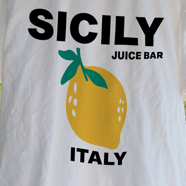 Sicily Juice Bar White Washed Tee