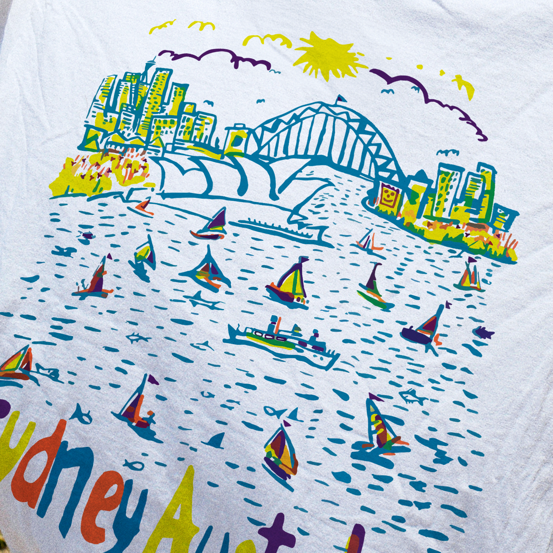 Sydney Australia White Tee