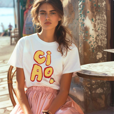 Ciao Lemon White White Washed Tee