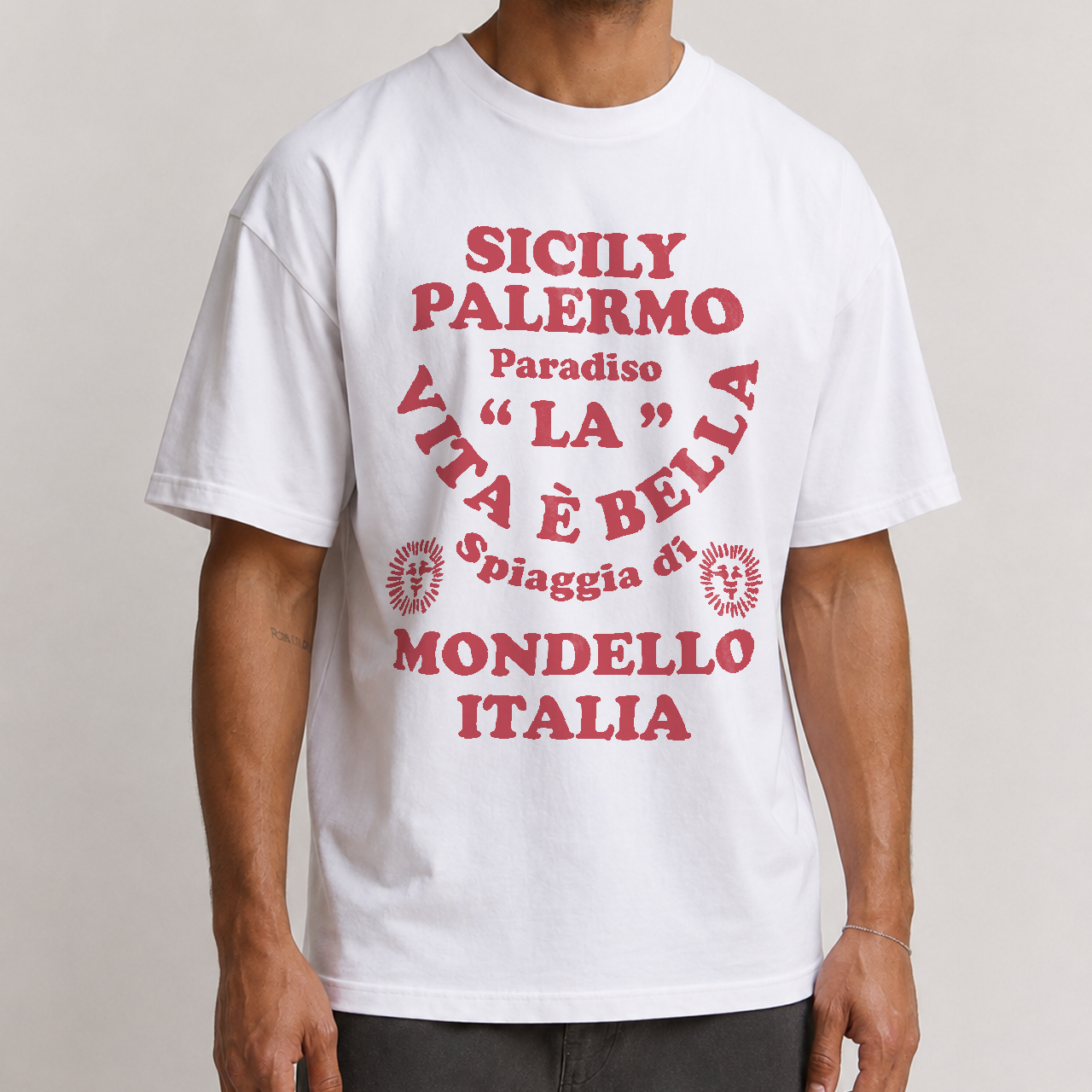 Sicily Palermo White Washed Tee