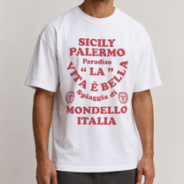 Sicily Palermo White Washed Tee