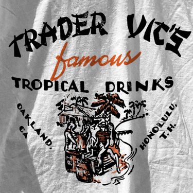 Trader Vic's Tropical Drinks White Washed Tee