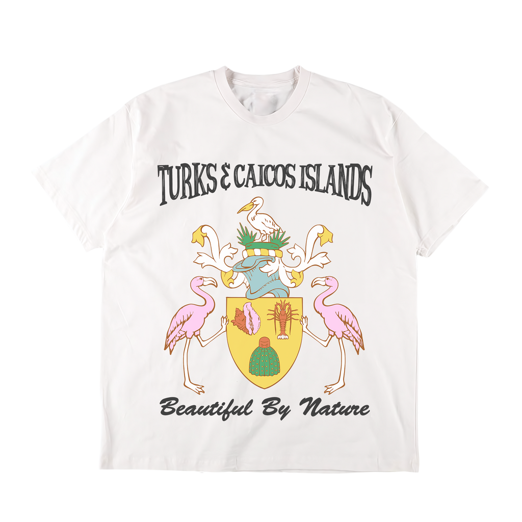 Turks &amp; Caicos Islands | White Heavy Weight Tee