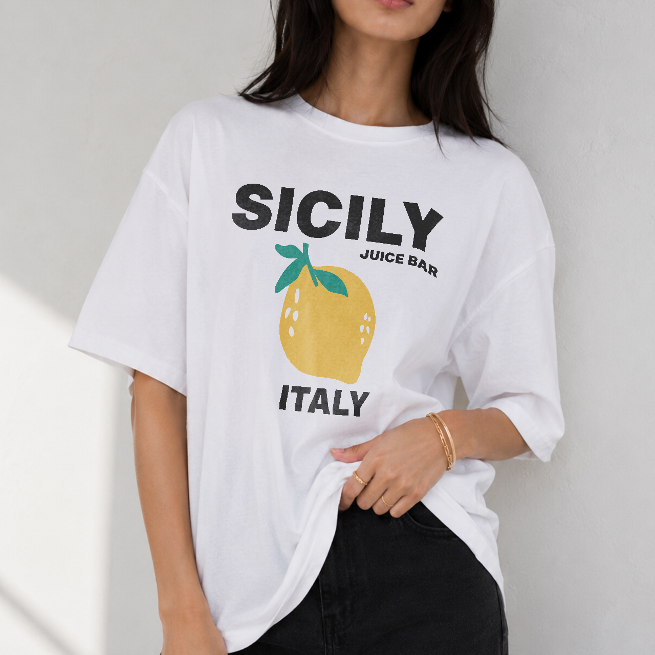 Sicily Juice Bar White Tee