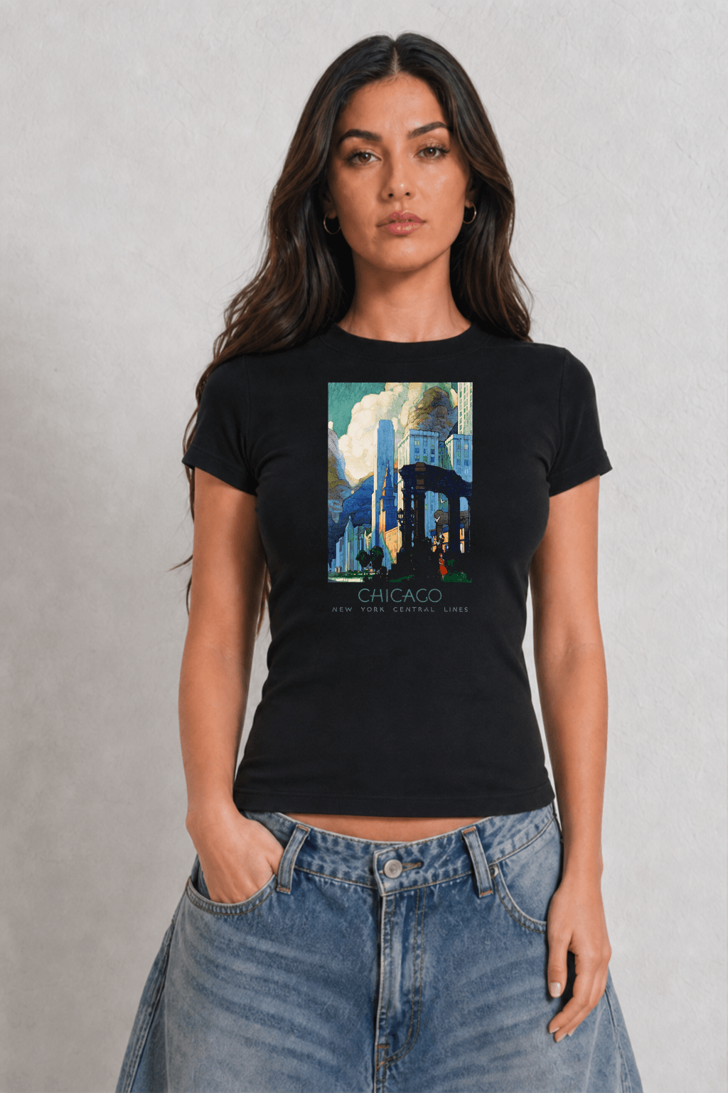 Chicago Central Lines Womens Black Tee